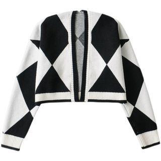 Argyle Open-front Cardigan