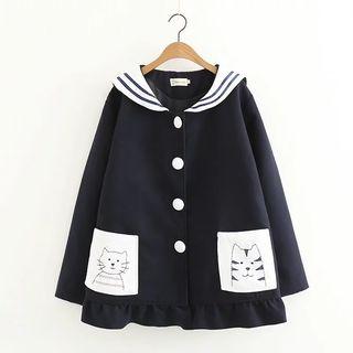 Sailor Collar Button Coat