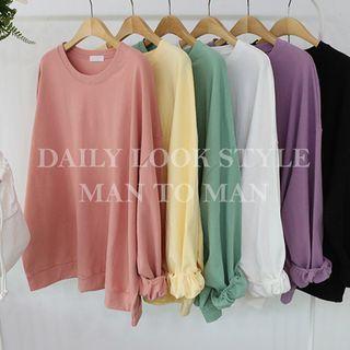 Plus Size Pastel Color Sweatshirt