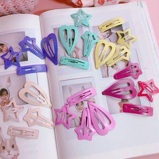 Set: Color Metal Hair Clip (various Designs)
