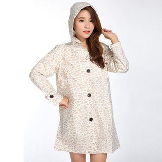 Leopard Print Hooded Raincoat