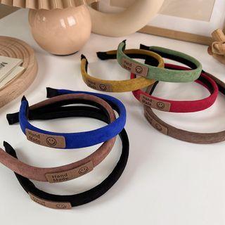 Smiley Applique Faux Suede Headband