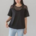 Mesh-yoke Short-sleeve T-shirt