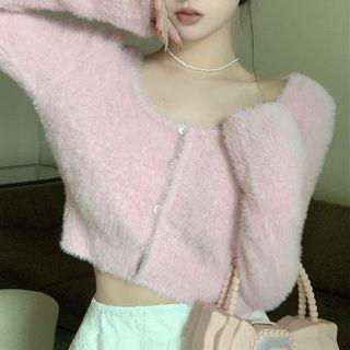 Fluffy Cropped Sweater / Straight Leg Pants