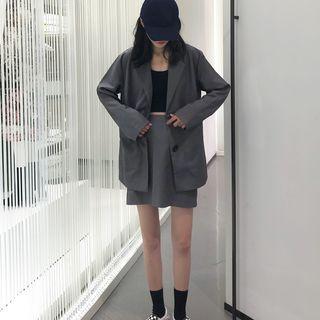 Plain Blazer / Mini A-line Skirt