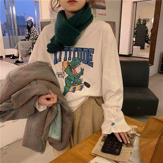 Cartoon Dinosaur Print T-shirt Off-white - One Size