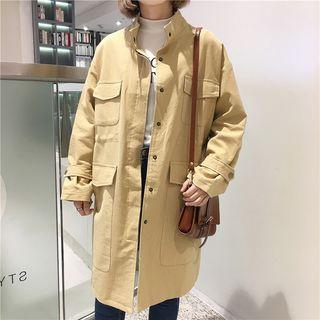 Drawstring Stand-collar Coat