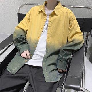 Long-sleeve Gradient Oversize Shirt