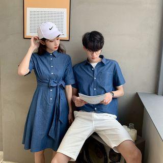 Couple Matching Short-sleeve Shirt / Shirt Dress / Shorts