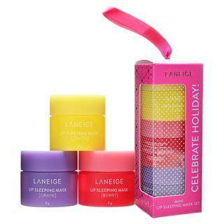 Laneige - Mini Lip Sleeping Mask Celebrate Holiday Edition Special Set 3 Pcs