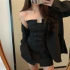 Strapless Mini Sheath Dress / Blazer