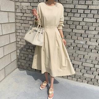 Band-waist Long Cotton Dress