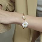 Alloy Flower Open Bangle As Shown In Figure - One Size
