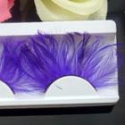 Feather False Eyelashes (1 Pair) Purple - One Size