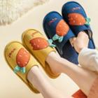 Carrot Embroidered Slippers