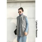 Zipper Wool Vest Gray - One Size