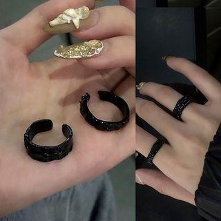 Set Of 2: Open Ring Set Of 2 - Black - One Size