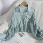 Drawstring Chiffon Shirt
