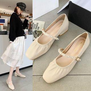 Faux-leather Block-heel Mary Jane Shoes