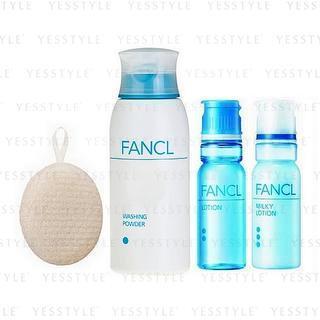 Fancl - Daily Care Set (4 Items): Puff + Powder 50g + Lotion 30ml + Milky Lotion 30ml 4 Pcs