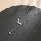 925 Sterling Silver Planet Necklace Star & Planet - Silver - One Size