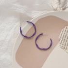 Twisted Alloy Open Hoop Earring 1 Pair - Purple - One Size