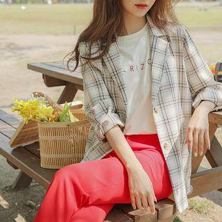Single-breasted Plain / Plaid Blazer