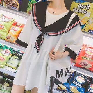 Short-sleeve Sailor Collar Tunic