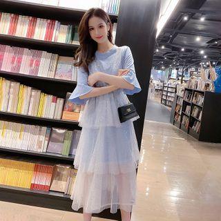 Set: Elbow-sleeve T-shirt Dress + Sleeveless Midi Dress