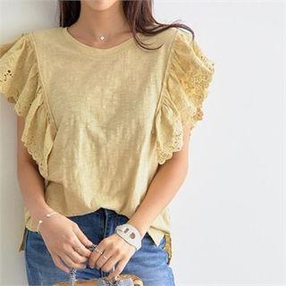 Lace Cap-sleeve T-shirt
