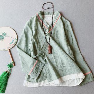 Linen Wrap Blouse