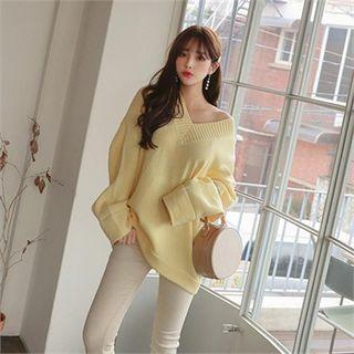 Pastel Color Sweater With Sash