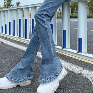 High-waist Bell-hem Pants