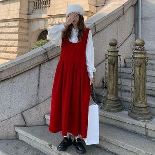 Plain Shirt / Maxi A-line Overall Dress