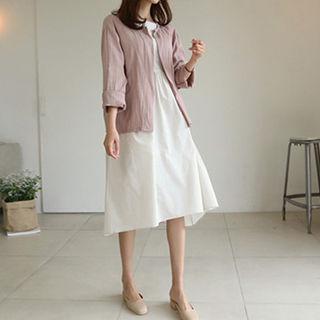Open-front Shirred Back Jacket