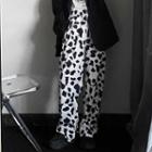 Cow Print High-waist Wide-leg Pants