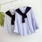 Striped Mock-two Long-sleeve Shirt