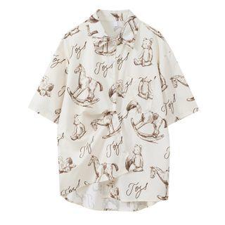 Short-sleeve Horse Print Shirt