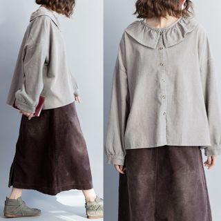 Peter Pan Collar Corduroy Shirt