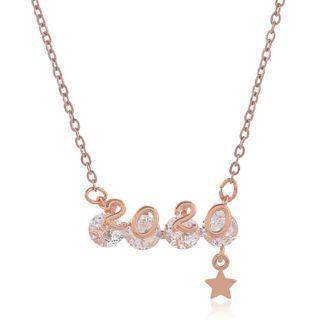 Rhinestone Alloy 2020 Pendant Necklace