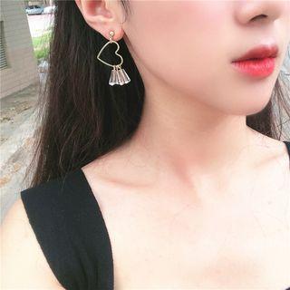 Heart Dangle Earring / Clip On Earring