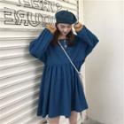 Two-tone Polo Neck A-line Dress