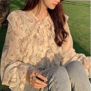 Spaghetti Strap Floral Midi A-line Dress / Blouse With Camisole (various Designs)