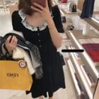 Lace Trim Short-sleeve A-line Dress / Long-sleeve A-line Dress / Top