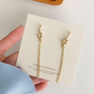 Fringed Earring 1 Pair - 925 Silver Steel - Gold - One Size