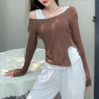 Long-sleeve Off Shoulder T-shirt / Tank Top