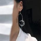 Moon Faux Crystal Chained Dangle Earring