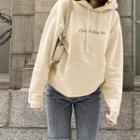 Lettering Print Long-sleeve Hooded Sweater