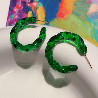 Glass Open Hoop Earring
