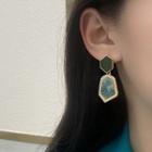 Asymmetric Ear Stud 1 Pair - Earring - Green - One Size